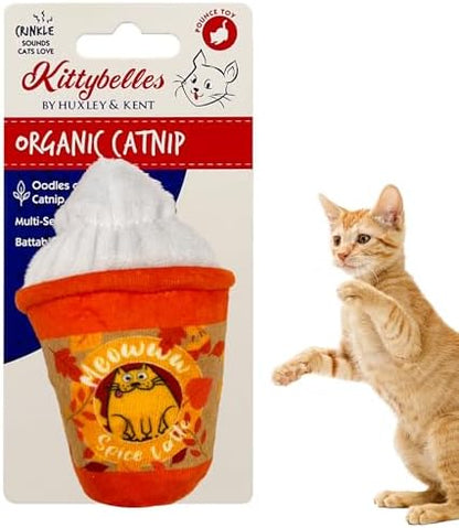 Huxley & Kent Plush Cat Toy - Fall Interactive Catnip Toy for Cats & Kittens - Soft with Crinkle & Catnip - Fun Indoor Play - Meowww Spice Latte by HuxleyKent