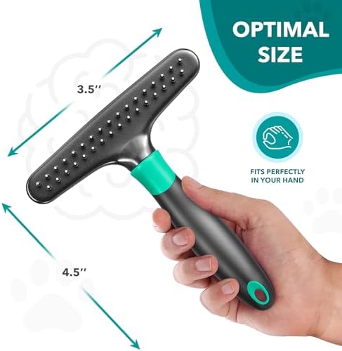 DOGI Deshedding Brush Comb - Undercoat Rake for Dogs, Cats, Short, Long Hair Coats - Double Row Stainless Steel Pins - Reduce Shedding by 90% (Green) - Image 5