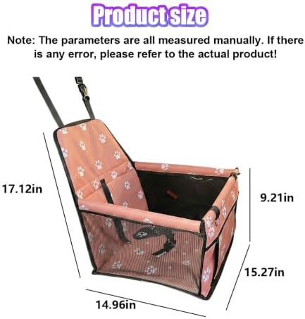 Pet Car Seat, Waterproof Oxford Dog Car Booster Seats, Pink Paw - Image 2