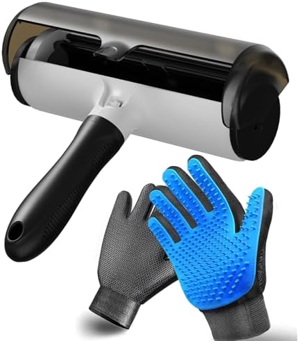 NVNAN Pet Hair Remover Roller and Grooming Glove Set for Dogs & Cats by NVNAN