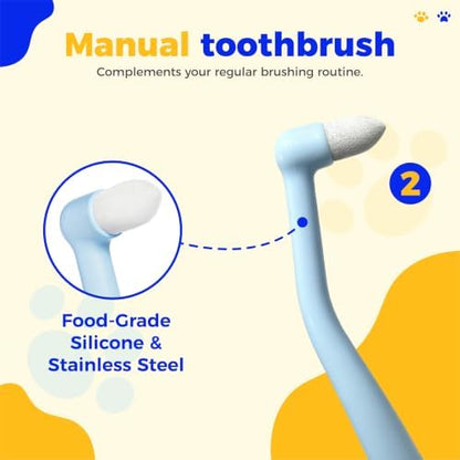 TPR Finger Toothbrush, Silicone Pet Tartar Brush for Small Medium Dog & Cat - Image 5