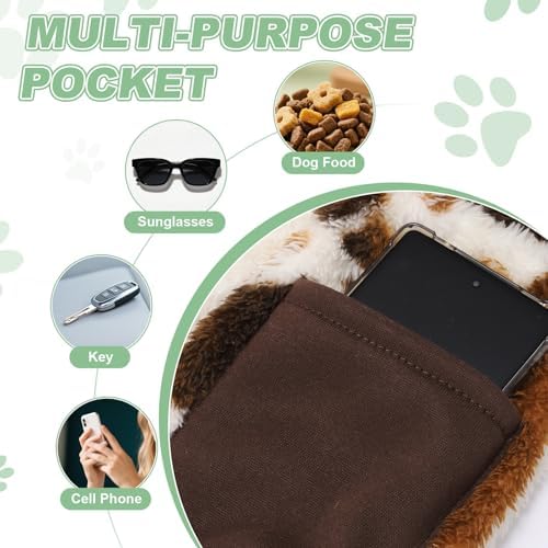 Dog Sling Carrier for Small Dogs and Cats Up to 16.5 Lbs, Soft Breathable with Pocket Pet Cross Body Shoulder Bag, (Brown, 1 Pcs) Intended for Outdoor Travel/Camp - Image 4