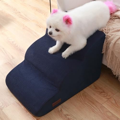 Dog Stairs and Steps for Beds Or Couches, 3-Step Pet Stairs & Steps for Small Dogs and Cats, Soft and Non-Slip Dog Ramp for Older Dogs,Pet with Joint Pain,Easy to Walk - Image 6