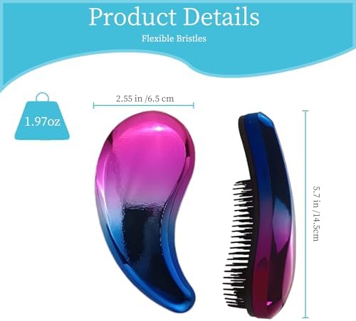 Comma-Shaped Small Dog Brush, Puppy Essentials (Gradient Color) - Image 2