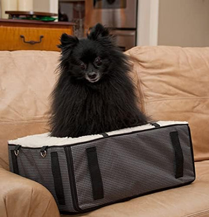 Pet Gear Lookout Booster Car Seat, Removable Comfort Pillow, Safety Tether Included, Installs in Seconds, No Tools Required, Grey Houndstooth - Image 3