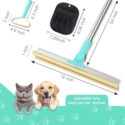 Carpet Rake for Pet Hair Removal, Upgraded 3 In 1 Reusable Dog Hair Carpet Rake Kit, Adjustable Handle for Deep Clean Dog & Cat Hair Remover, Lint Remover Scraper for Carpets, Mats, Rugs, Car&Couch - Image 3