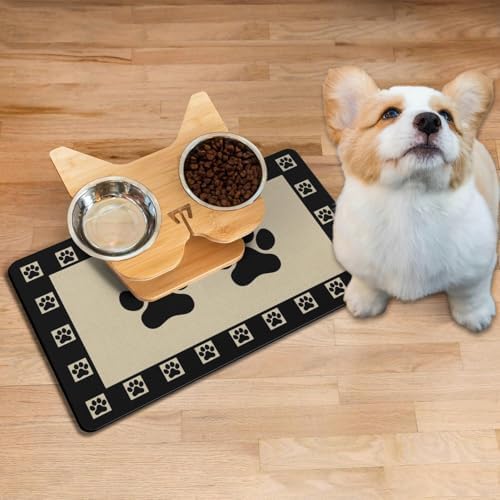 Absorbent Pet Dog Bowl Mat for Food and Water, Pet Cat Food Feeding Mat with Non Slip Rubber Backing, Dog Food Mats for Floors Waterproof, 24"x32" - Image 2