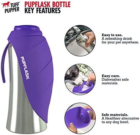 PupFlask Large Dog Water Bottle, Portable Stainless Steel Travel Bowl - Image 2