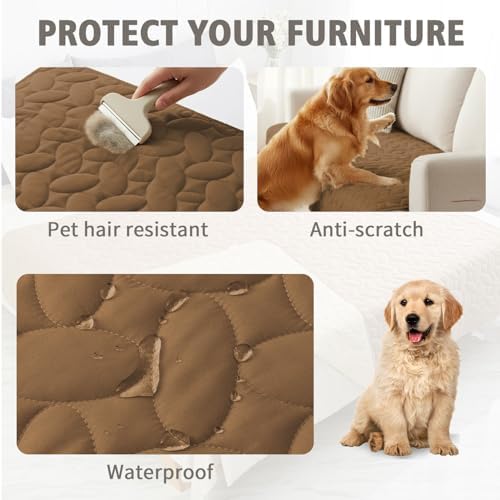 Ameritex Waterproof Pet Bed Cover Anti-Slip Dog Bed Blanket for Sofa and Furniture Waterproof New Pattern Design (Camel, 30x70 Inch (Pack of 1)) - Image 2