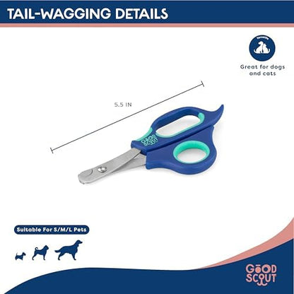 Good Scout Medium Pet Nail Clippers, Best Dog Nail Trimmers & Cat Nail Trimmers, Non-Slip Handle Canine Nail Clippers with Stainless Steel Strong Blades for Quick & Easy Nail Trimming, 5.5-Inch - Image 6