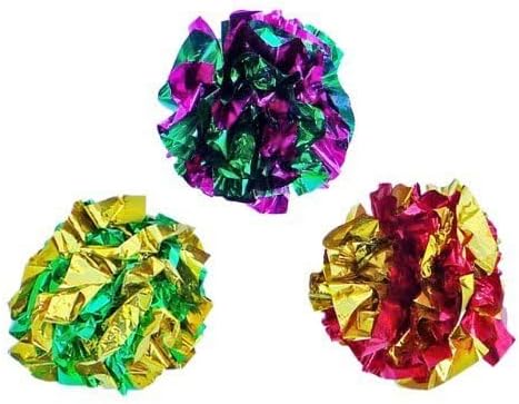 Mylar Crinkle Balls Cat Toys Interactive Crinkle Cat Toy Balls Independent Pet Kitten Cat Toys for Fat Cats Kittens Exercise, Soft and Right Size (6 Pack) - Image 3