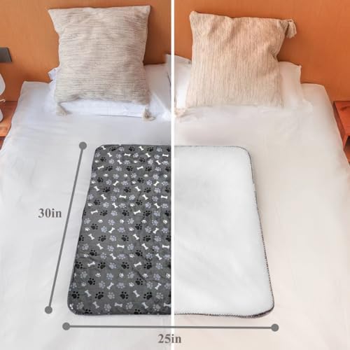 Dog Blanket Waterproof, Reversible Sherpa Fleece Sofa Protector 25x30 Grey - Image 6