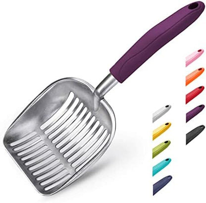 WePet Cat Litter Scoop, Aluminum Alloy Sifter, Kitty Metal Scooper, Deep Shovel, Long Handle, Poop Sifting, Kitten Pooper Lifter, Durable, Heavy Duty, for Litter Box by WePet