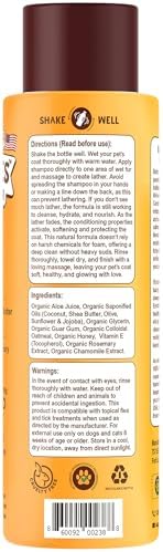 Petsmont Dream Bubbles Organic Shampoo + Conditioner for Dogs and Cats - Oatmeal Shampoo for Sensitive Skin, Anti Itch Conditioner 2 in 1 Dog Itch Relief - 16oz - Image 5