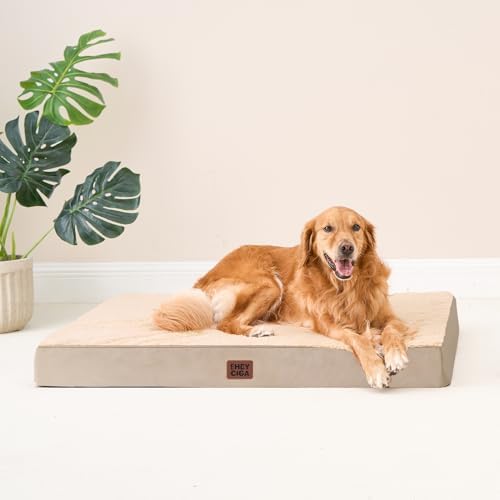 EHEYCIGA Orthopedic Dog Bed Large with Removable Washable Cover, 50IN Khaki - Image 7