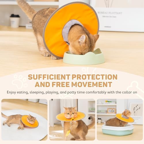 Avont Lightweight Waterproof Foldable Cone, Soft E-Collar - S Orange - Image 2