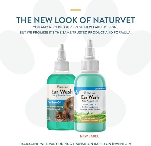 NaturVet Ear Wash with Tea Tree Oil Aloe & Baby Powder Scent - Image 2
