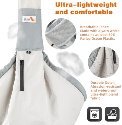 Dog Carrier Sling, Dog Carriers for Small Dogs Up to 20lbs, Grey - Image 4