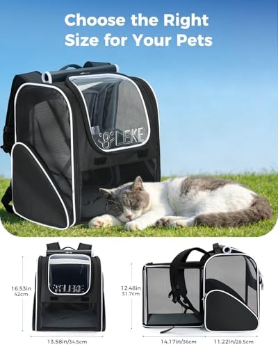 Lekereise Cat Backpack Carrier,Cat Bubble Backpack Large Space Bubble Pet Backpack for Kitty Small Dog,Expandable Bubble Pet Carrier for Hiking, Walking,Travel - Image 4