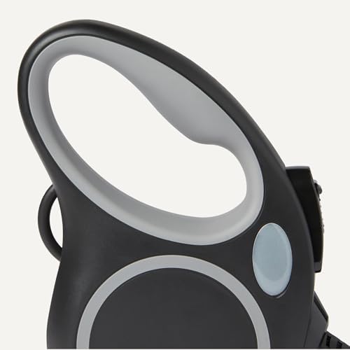 Amazon Basics Reflective Retractable Dog Leash, 16.4 Ft Tape Leash for Dogs Up to 55 Lbs, Non-Slip Comfort Grip, Quick-Lock, Medium, Black - Image 4