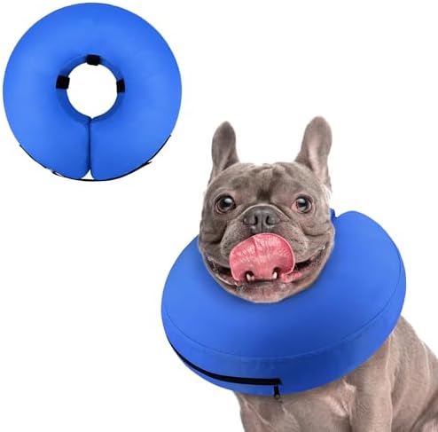 Supet Inflatable Dog Cone Collar for Large Medium Small Dogs, Soft Cone Collar for Dogs Cats, ECollar Doggie Neck Donut Dog Cone Alternative After Surgery by Supet