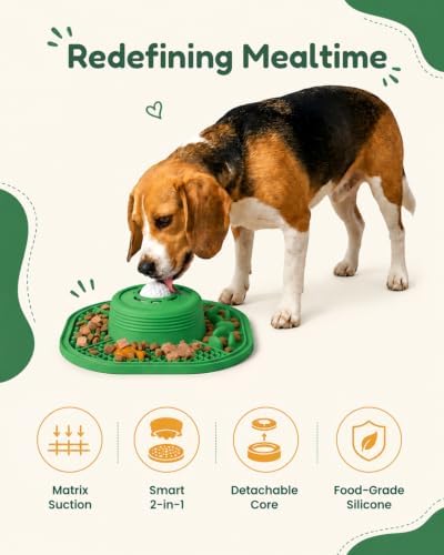 Dog Lick Bowl and Lick Mat with Rolling Ball & Slow Feeder, Spatula, Brush - Image 2