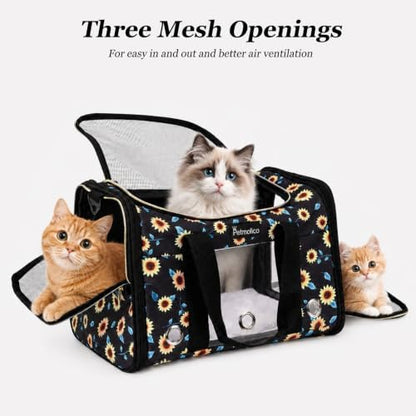 Petmolico Cat Carrier Soft-Sided Airline Approved, Medium, Sunflower - Image 2