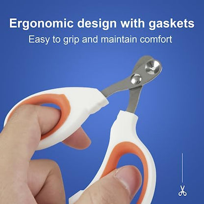 Cat Nail Clippers with Circular Cut Hole -Avoid Over Cutting Pet Nail Clippers -Sharp Angled Blade Professional Paw Trimmer Set for Novice Pet Families (Orange) - Image 4