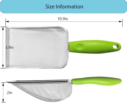 3PCS Stainless Steel Cat Litter Scoop,Litter Cleaner Corner Scoop Sand Sifter,Easy to Clean Cat Little Box, Sifting Litter Scoop Shovel for Reptile Terrarium Sand Waste - Image 2