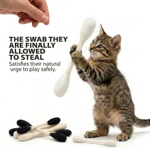 Glaciart One Swabs Cat Toys with Catnip - 6 Pk | Durable for Chew, Cute Cat Toys Interactive Kitty for Boredom, Exercise, & Play | Filled w/Organic Catnip for Anxiety & as Digestive Aid | Gift Idea - Image 3