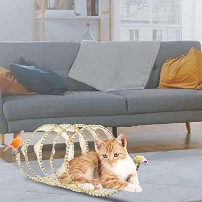 2pcs, Folded Cat Tunnel Spring, 10in Large Portable Cat Toy Spiral Tunnel - Image 5
