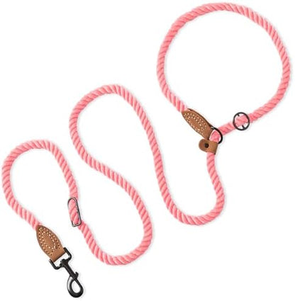 Mile High Life Hands Free Dog Leash, Crossbody Waist Leash with Genuine Leather Connection, Multifunctional Adjustable Slip Lead for Dog Walking Running (Coral Red, 8FT) - Image 7