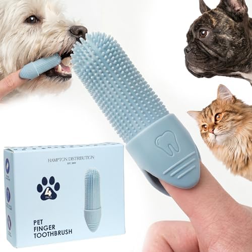Hampton Distribution 4-Pack Pet Dental Care Kit - 360° Silicone Dog & Cat Finger Pet Toothbrush by HamptonDistribution
