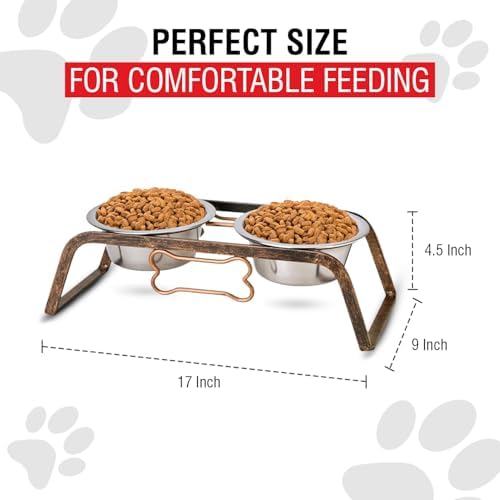 Loving Pets Elevated Dog Bowls – Raised Stainless Steel Dog Bowls with Steel Stand – Non-Skid, No Spill Feeder for Small, Medium & Large Dogs – Easy to Clean, Durable Raised Dog Feeding Station - Image 6