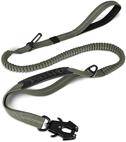Joytale Tactical Bungee Dog Leash, Shock Absorbing No Pull, Army Green by Joytale