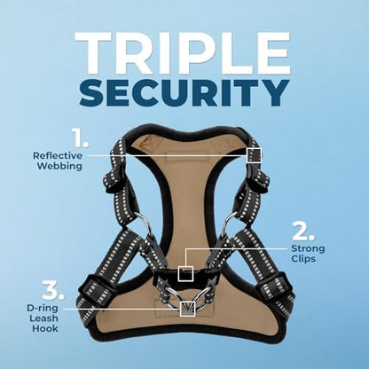 Best Pet Supplies Voyager Adjustable Step-in Flex Breathable Mesh Dog Harness for Small Medium Large Dogs Leash Set (Army Base), M - Image 2