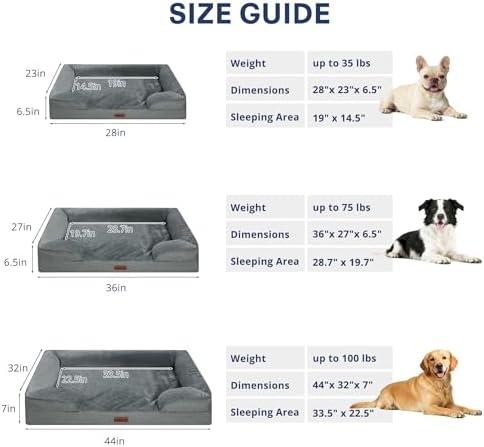Dog Bed for Extra Large Dogs, 44-Inch Orthopedic XL Waterproof Pet Beds - Image 3