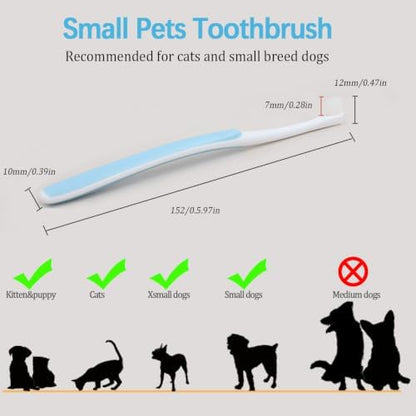 JGocot Small Dog Toothbrush,|Micro Brush Head|Nano Bristle|Soft Pet Toothbrush for Sensitive Gum&Teeth, Dog Teeth Cleaning Kit for Puppy, Kitten, Cats&Miniature Toy Size Dogs - Image 2