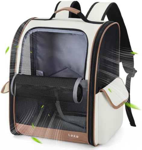 Lekereise Cat Backpack Carriers, Dog Carrier Backpacks with Breathable Mesh for Small Medium Cats Dogs Puppy Up to 18 Lbs, Pet Foldable Carrying Backpack Ventilated for Travel Hiking Collapsible by Lekereise