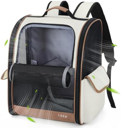 Lekereise Cat Backpack Carriers, Dog Carrier Backpacks with Breathable Mesh for Small Medium Cats Dogs Puppy Up to 18 Lbs, Pet Foldable Carrying Backpack Ventilated for Travel Hiking Collapsible by Lekereise