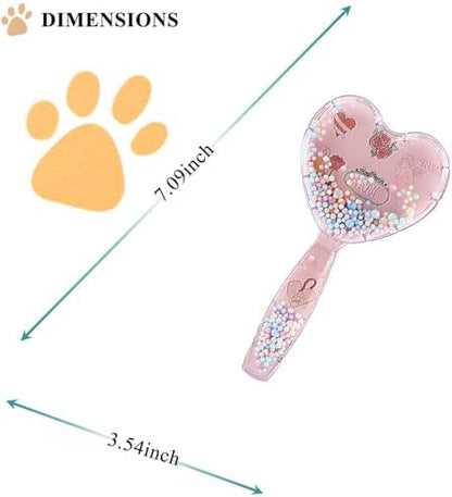 Small Soft Dog Grooming Brush, Pet Massage Hair Brush - Pink Blue - Image 2