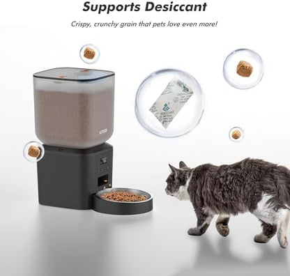 Automatic Dog Feeder - 8L/34 Cups Large Capacity Automatic Cat Food Dispenser with LCD Screen, Large Food Tray, Battery Operated, Timed Cat Feeder, Up to 50 Portions 6 Meals Per Day, Keeps Fresh - Image 5