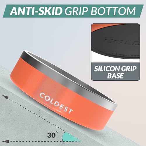 Coldest Dog Bowl - Anti Rust Metal, Non Slip, 3 Layers Insulated Stainless Steel Dog Bowls - Spill Proof & Heavy Duty - Water Bowl for Dogs, Cats & Pets, Dish Washer Safe (42 oz,Candy Red Glitter) - Image 2