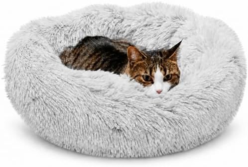 Whiskers & Friends Cat Beds for Indoor Cats & Small Dog, Fluffy Cat Bed by WhiskersFriends