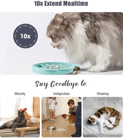Coomazy Slow Feeder Cat Bowl Silicone Pet Puzzle Feeder for Slow Eating - Image 3