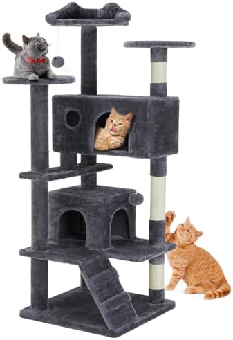 DUMOS 54 Inch Cat Tree Tower with Scratching Posts by DumosLifestyle