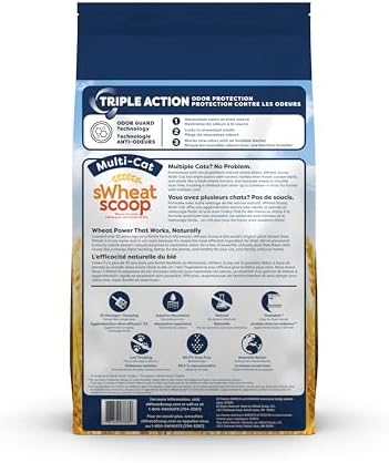sWheat Scoop Triple Action Natural Wheat Cat Litter Odor Guard Technology, 3X Stronger Clumping, Super Absorbtion, 99.5% Dust Free Performance, 14 Pounds - Image 2