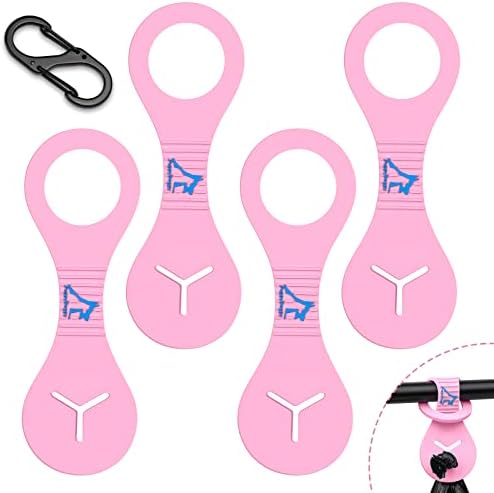 Dog Poop Bag Holder for Leash Waste Bag Carrier Dog Poop Bag Dispenser for Walking Running Bicycle Accessory 4 pieces (Pink) by PuppyDoggy