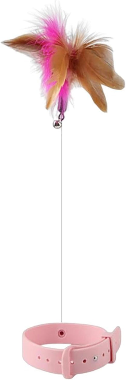Pet Feather Wand - Flexible Feather Teaser with Wire | Interactive Cat Wand Feathers, Steel Wire Cat Toy Wand, Flying Feather Cat Catcher, Colorful Cat Wand String for Kitten Exercising Chasing
