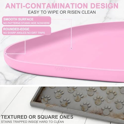 SMILOOL Waterproof Silicone Pet Food Mat with Raised Edge for Dog & Cat - Image 5